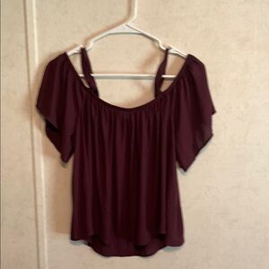 Maroon Off-Shoulder Blouse